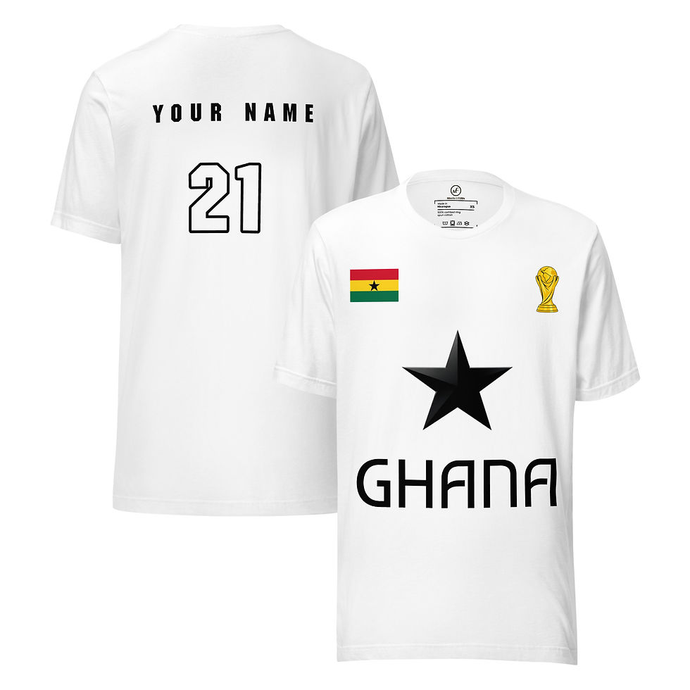 Thumbnail: Ghana Soccer Fans Unisex Soft Cotton T- Shirt 2 Variation