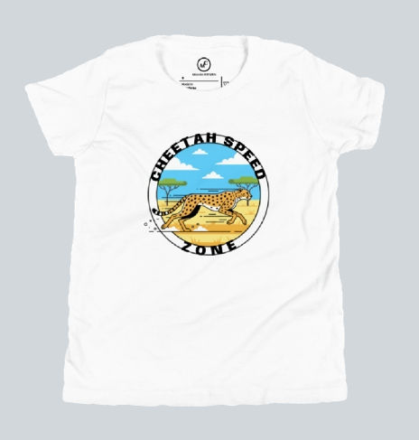 Thumbnail: Cheetah Speed Zone Graphic Youth Short Sleeve Sports T-Shirt
