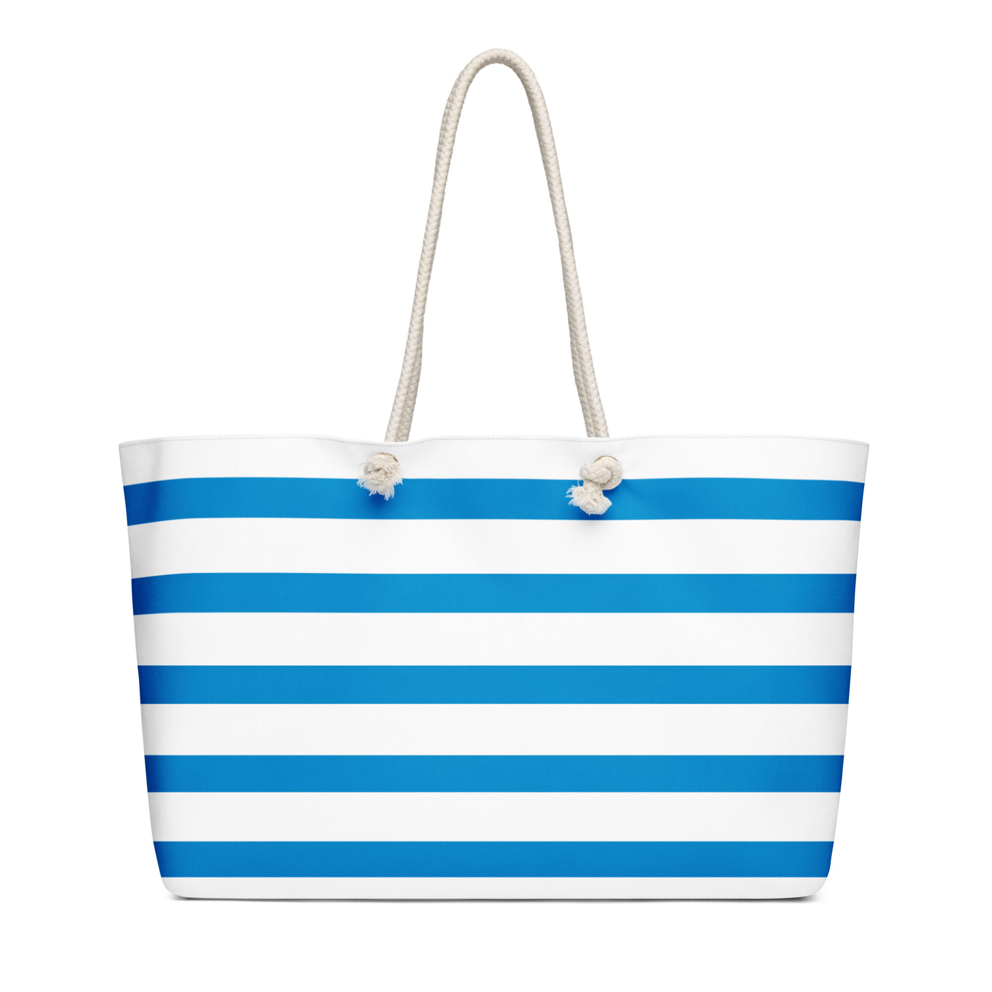 Deep Sky Blue Classic Nautical Oversized Weekender Tote Bag