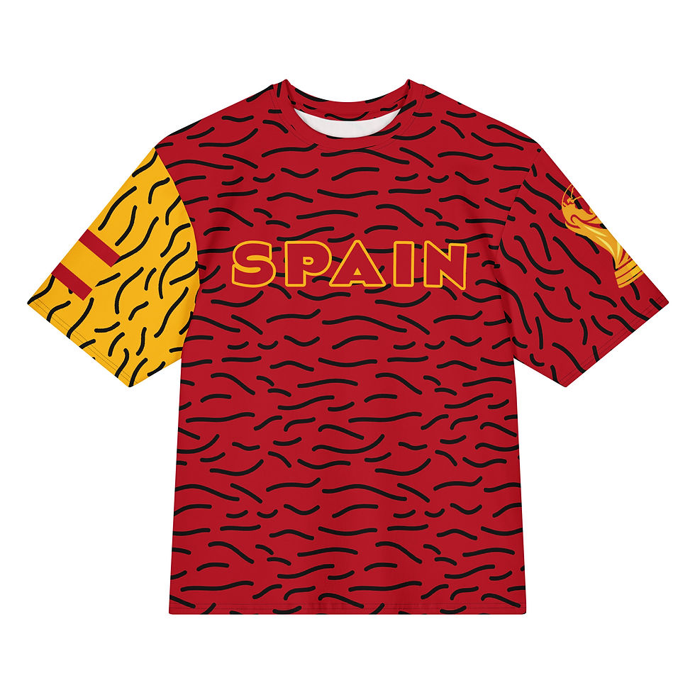 Thumbnail: Spain Football (Soccer) Fans Oversized Cotton T- Shirt V2 - Keepsake Design