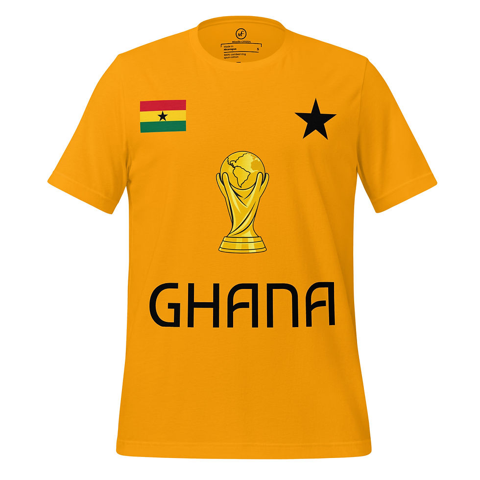 Thumbnail: Ghana Soccer Fans Keepsake Unisex Soft Cotton T- Shirt 1 Variation