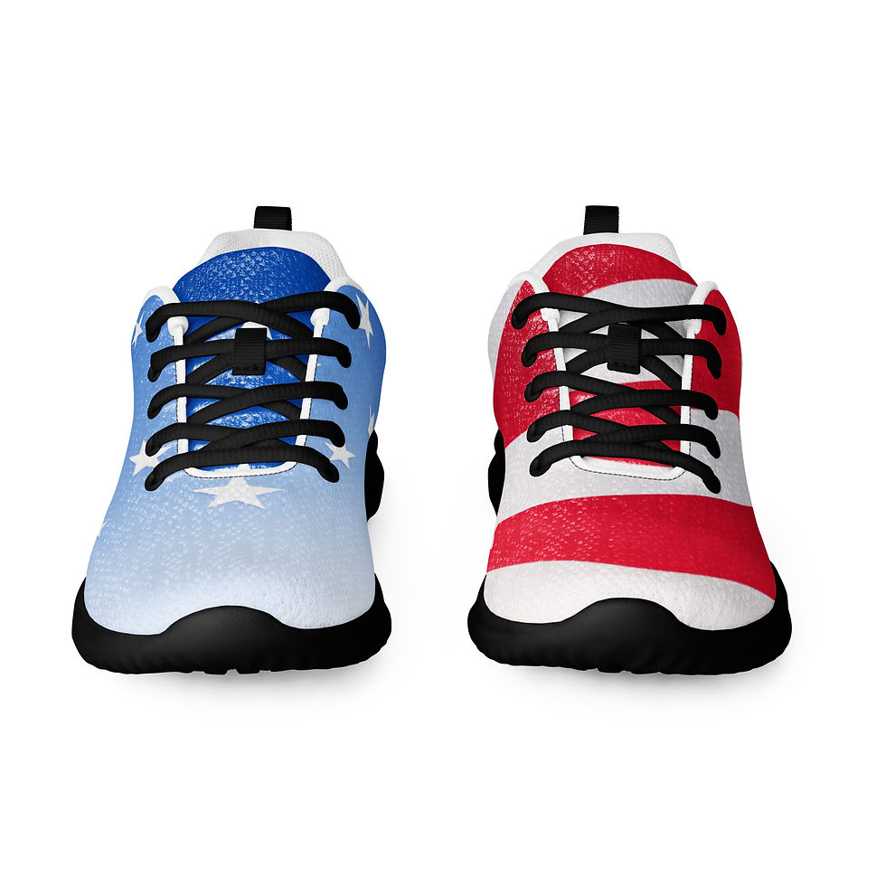 Thumbnail: American Flag Inspired Whimsical Men's Athletic Sneakers
