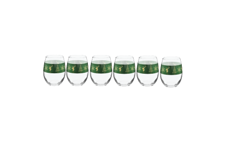 Thumbnail: Fancy Christmas Theme Glassware - Stemless Wine Glass