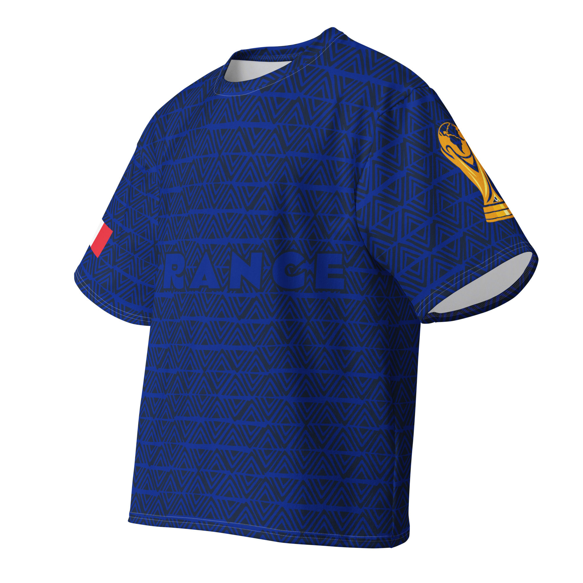 France Football (Soccer) Fans Oversized Cotton T- Shirt - Keepsake Designs