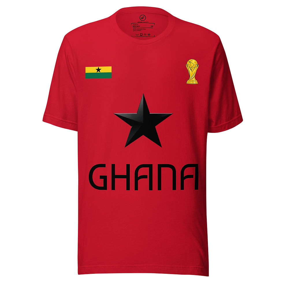 Thumbnail: Ghana Soccer Fans Unisex Soft Cotton T- Shirt 2 Variation