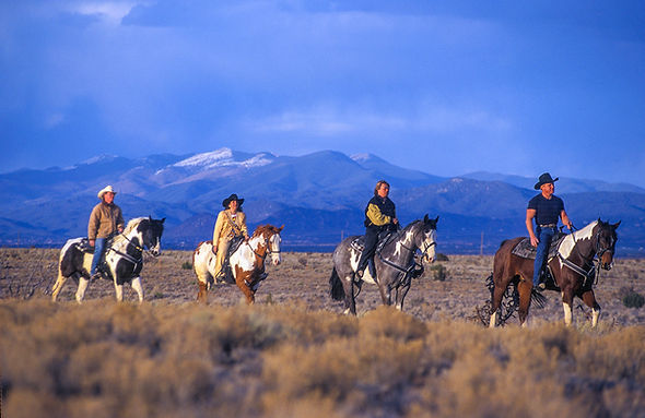 Four riders on horseback