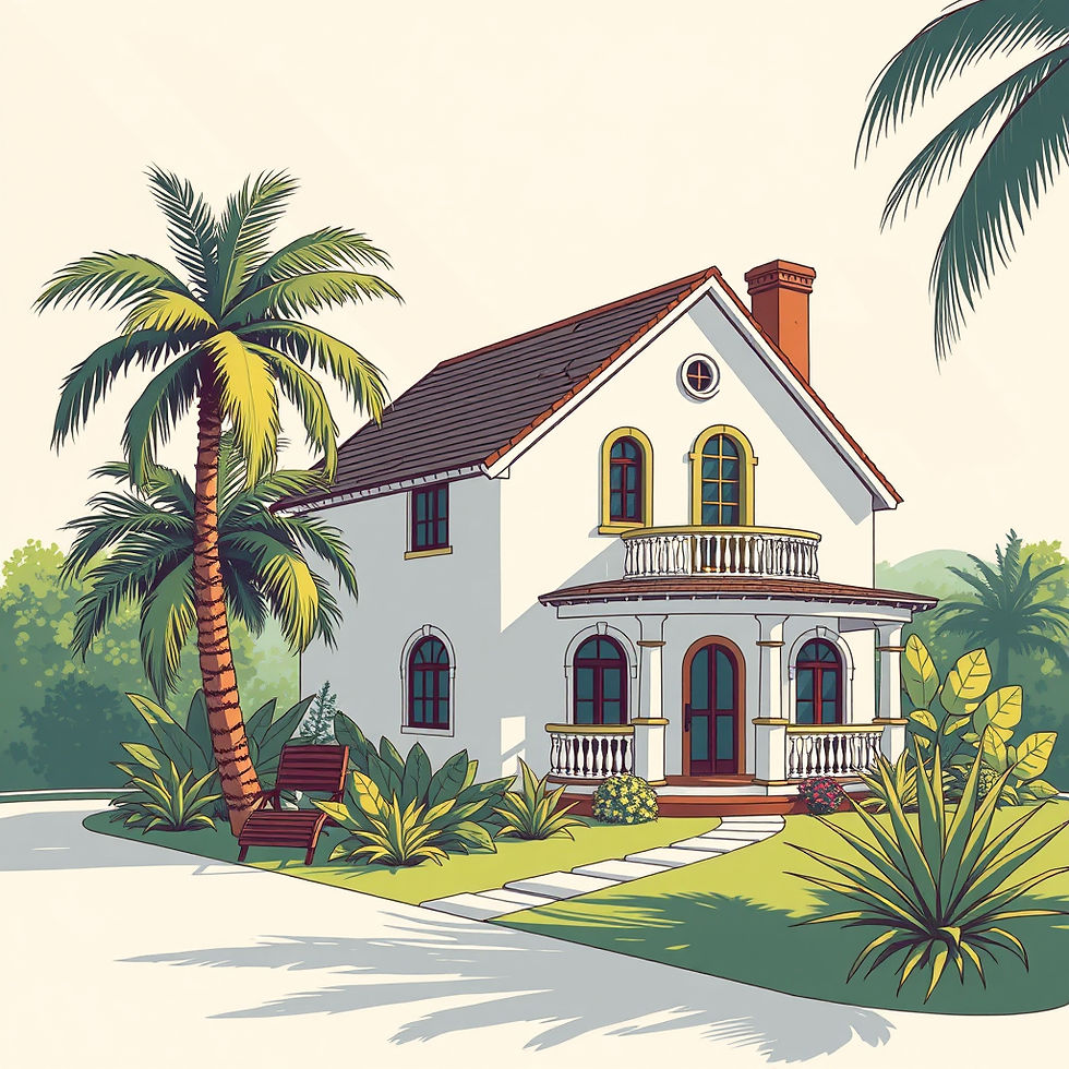 house with palm