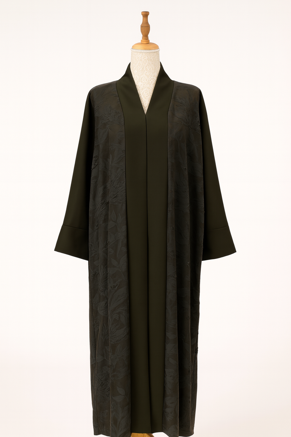 Olive Green Embossed Abaya