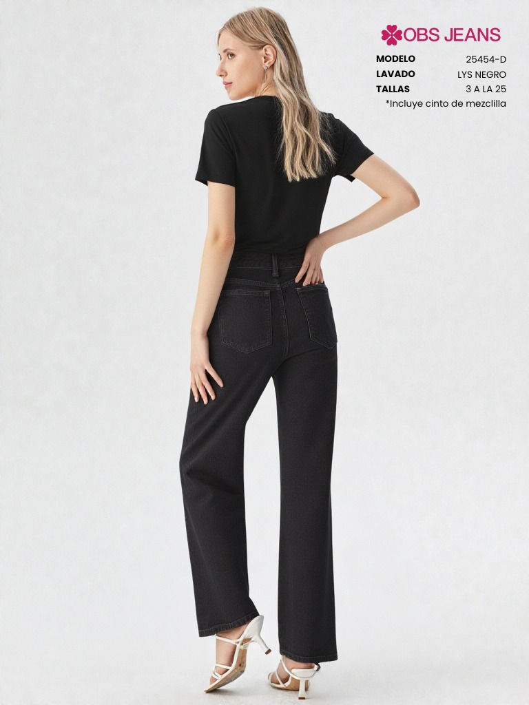 Miniatura: Mod. 25454 Doble Stone Wide Leg Strech Con Fajo