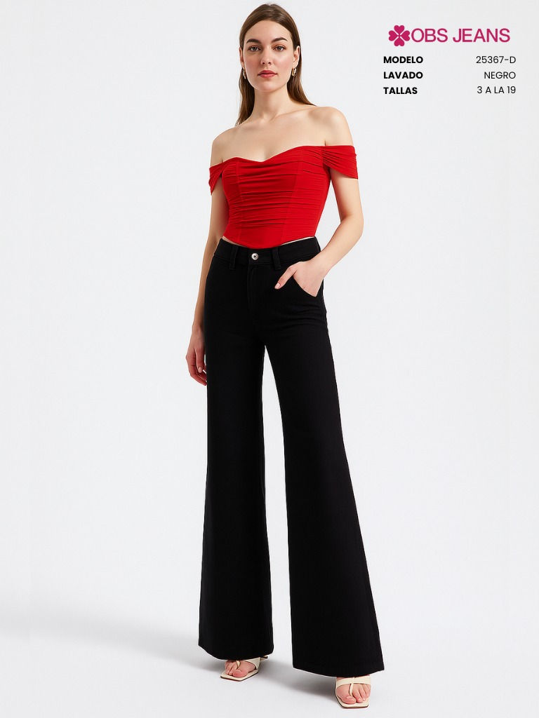 Miniatura: Mod. 25367 Bleach Wide Leg Strech