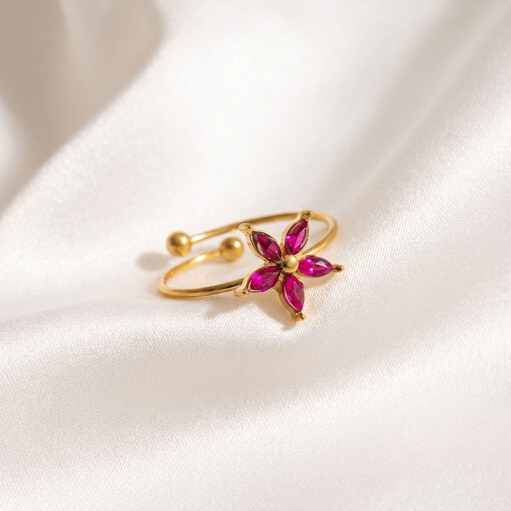 Fuchsia Flora Ring