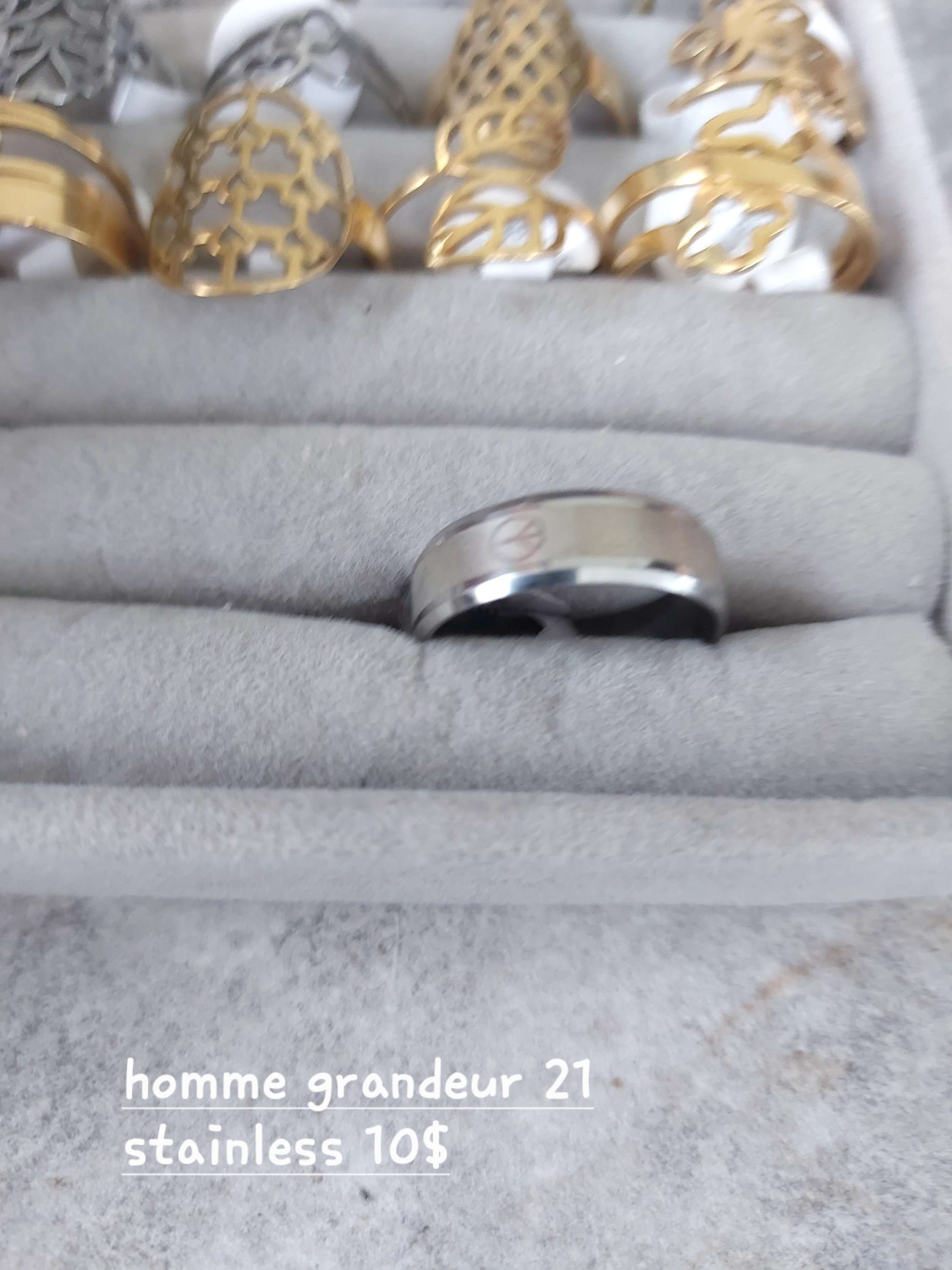 Bague stainless homme grandeur21