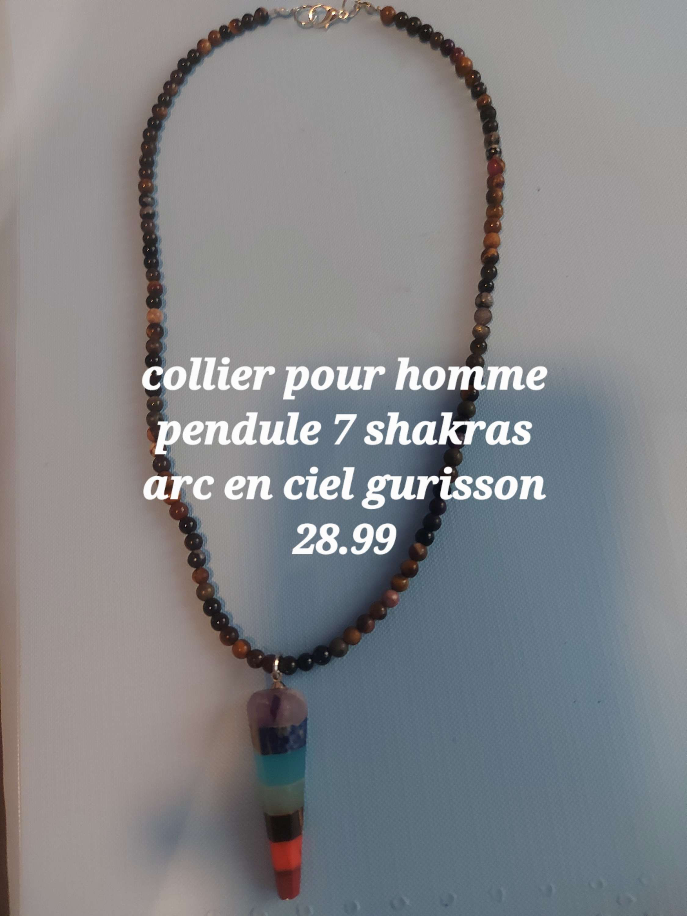 Collier homme 7 shakras guerisson