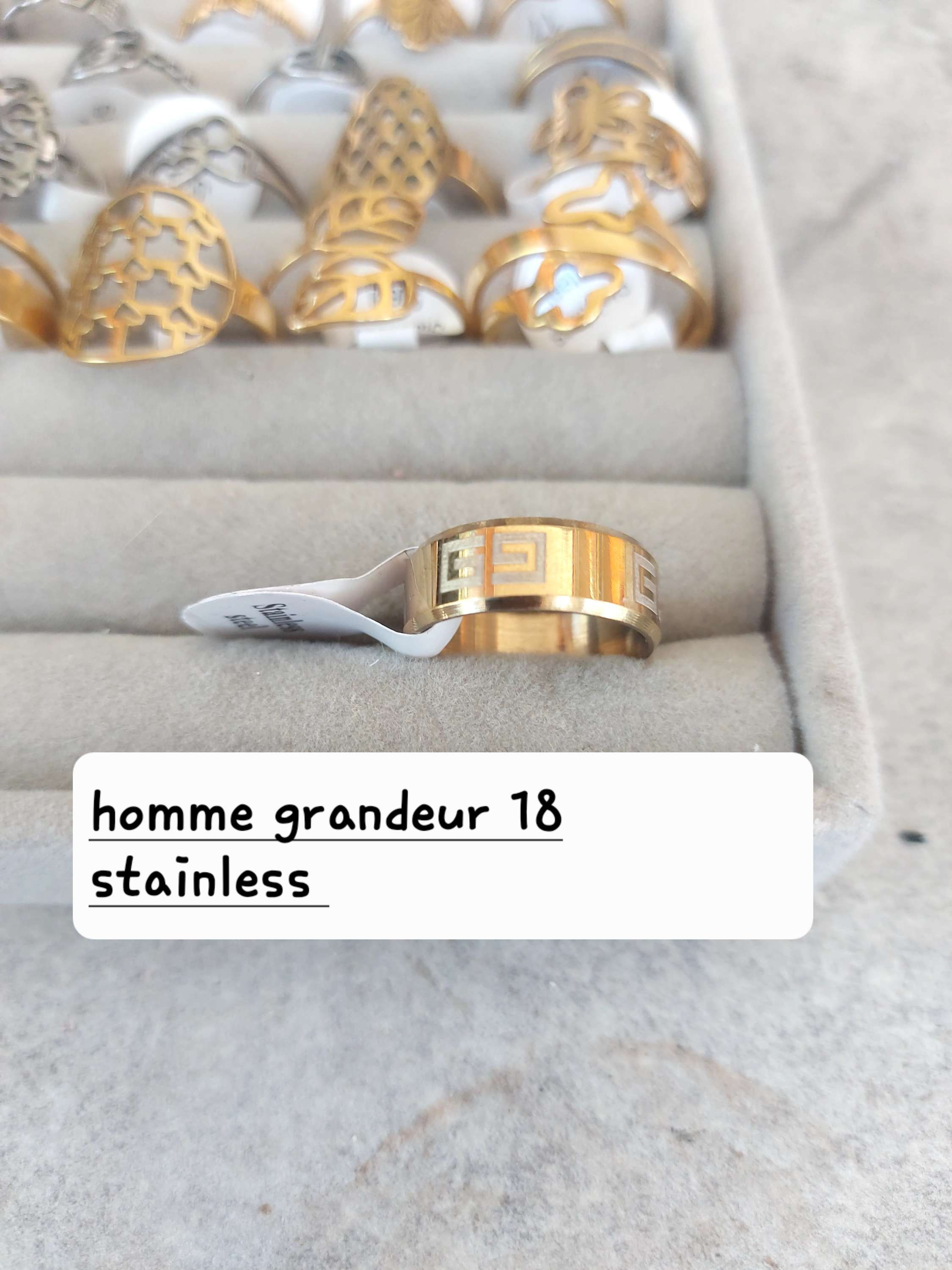 Bague homme grandeur 18 stainless