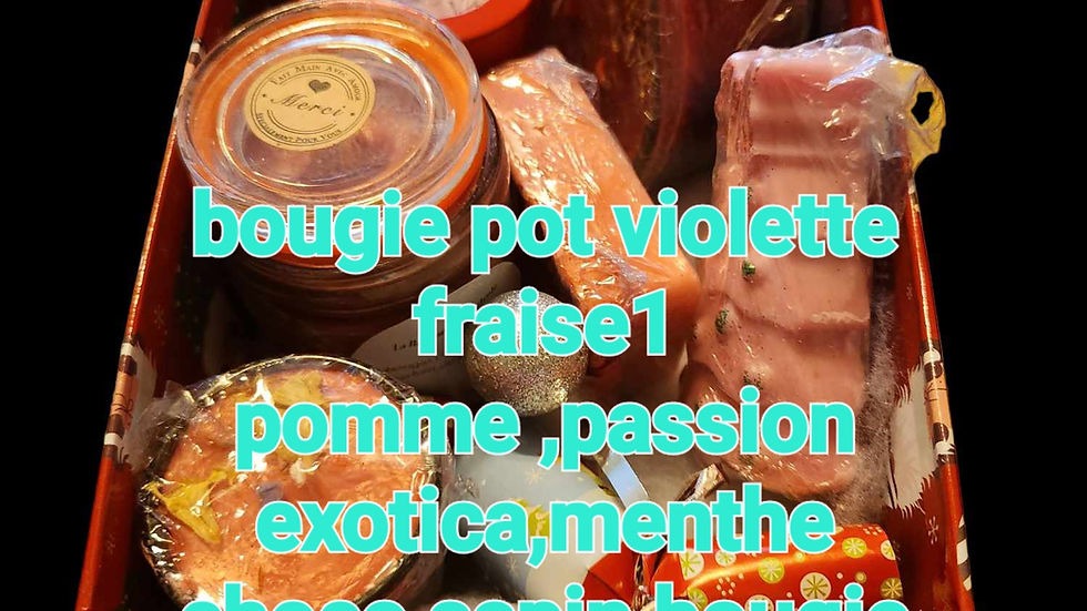 Boite cadeau bougie savon 7 articles 