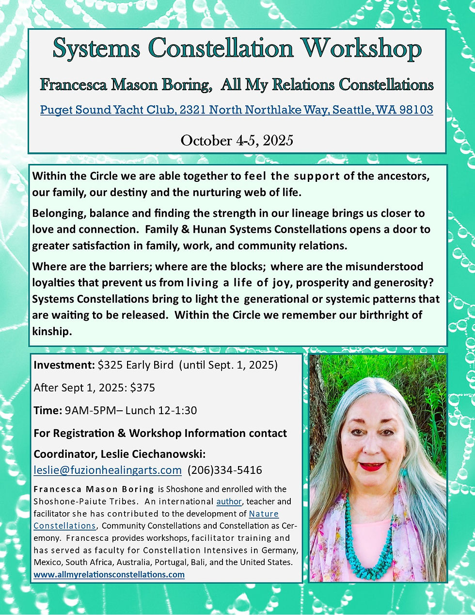 Francesca Mason Boring Family & Systemic Constellation Workshop