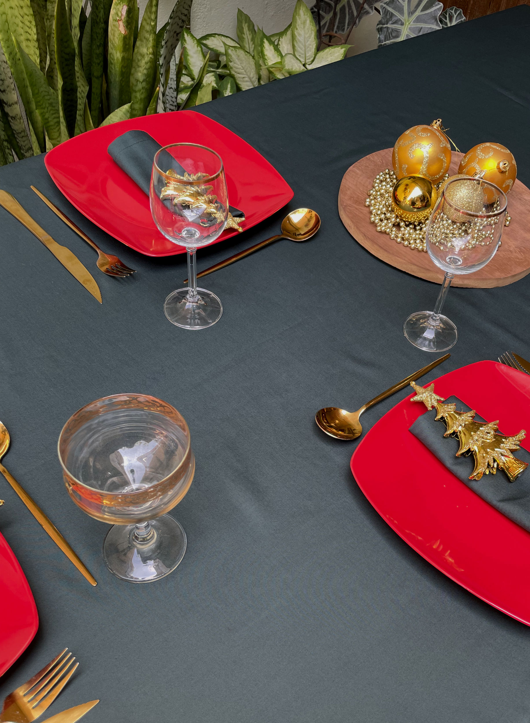 Toalha de mesa Ciete em algodão com canto cruzado