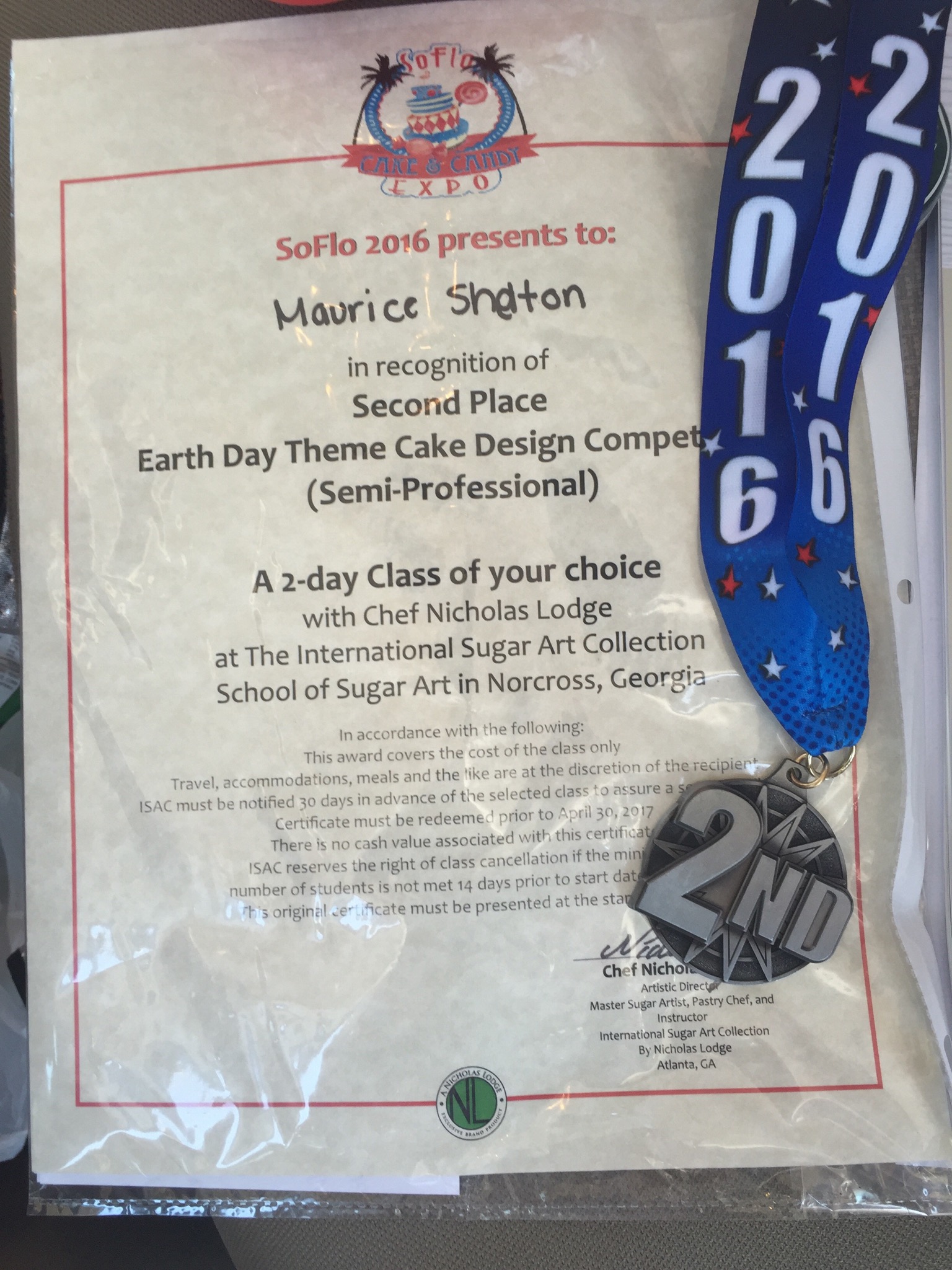 Awards from Chef Nicholas Lodge