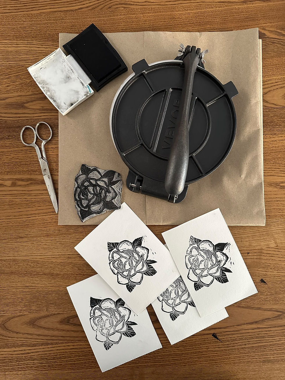 Atelier gravure et tampons par Cabousche - 8 ans et + et parents