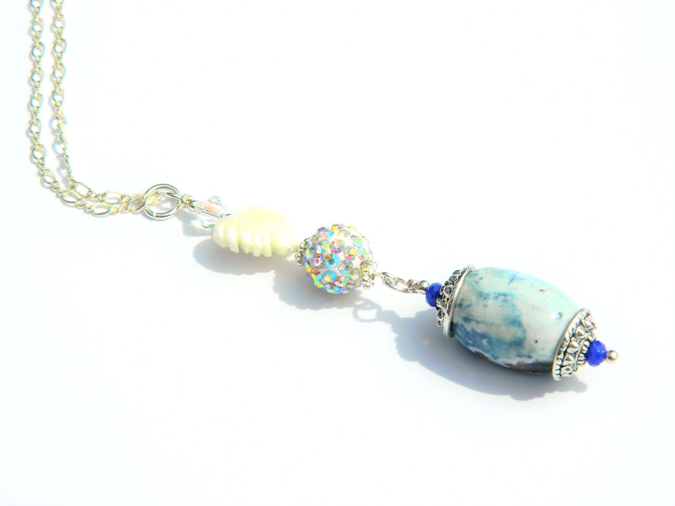 Thumbnail: Crystal Blue Heart Sparkle necklace
