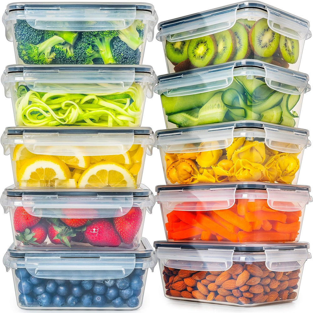 Kitchen Food Contianers Set, Microwave Dishwasher Safe BPA FREE 10pcs 840ML Cont