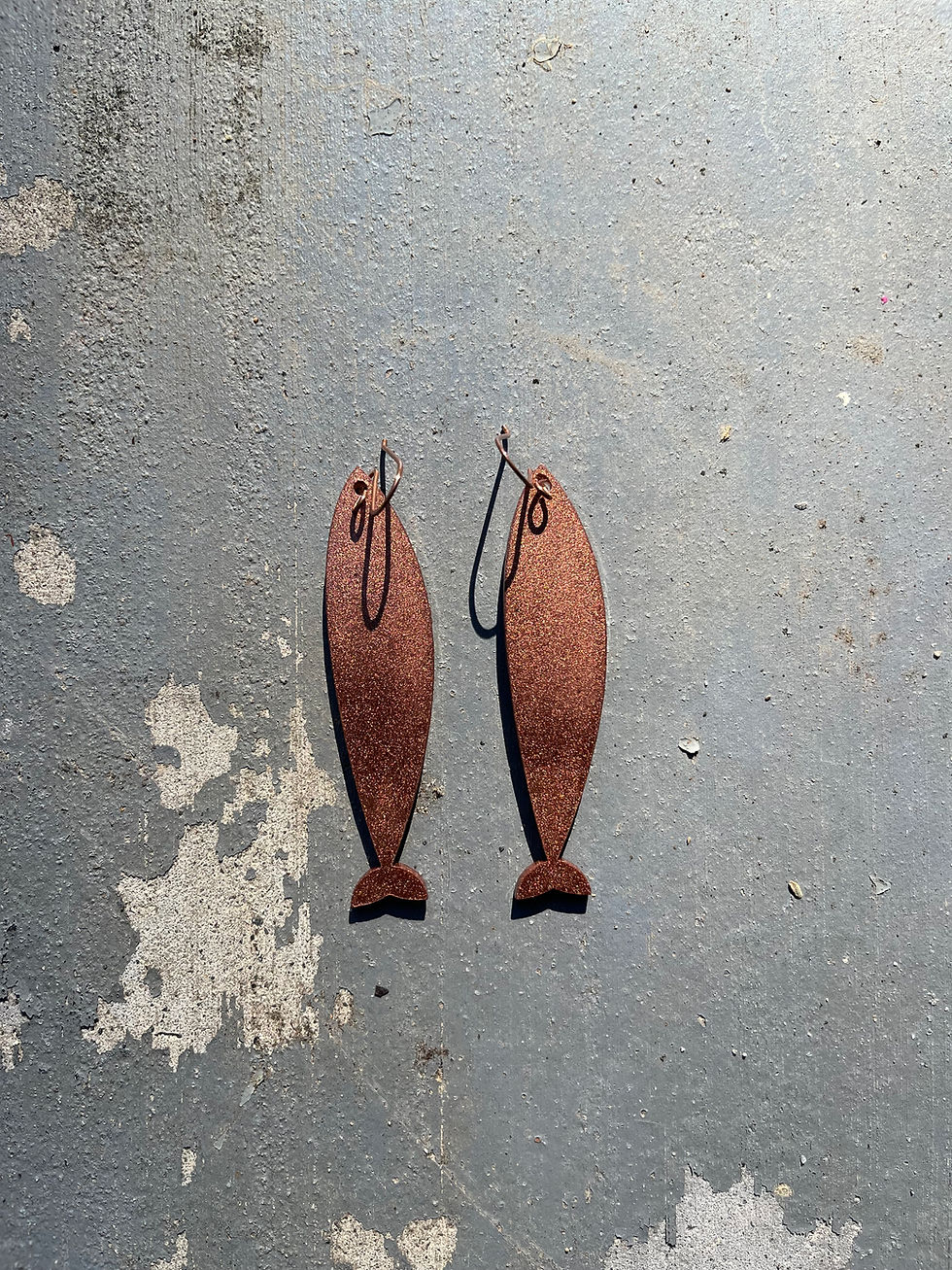 Thumbnail: Fire and The Flood - Resin Fish Earrings