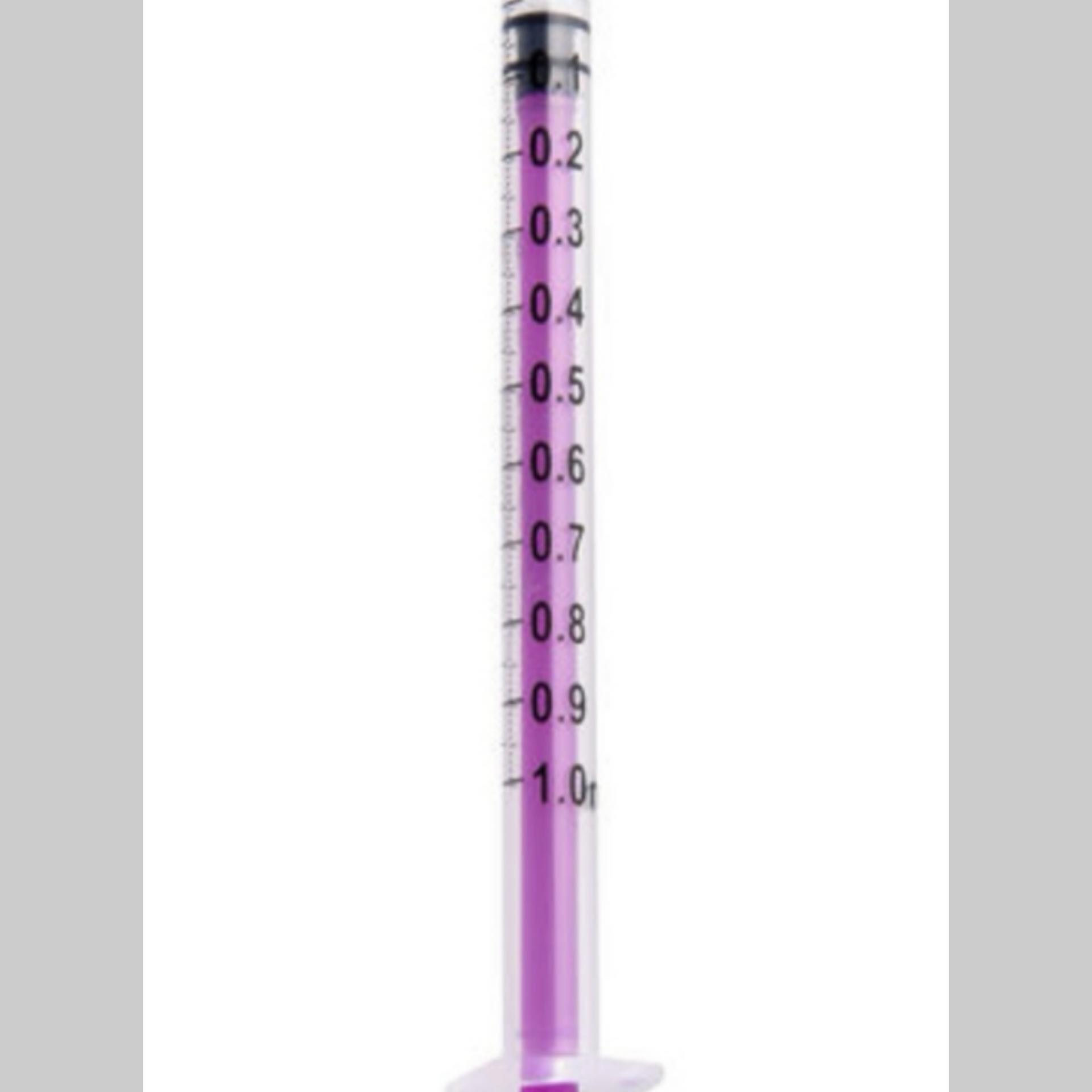1ml Syringe Purple Plunger 10pcs