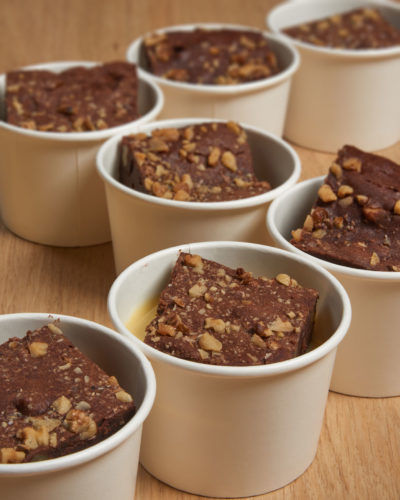 Compoté de pomme et brownie à la noix