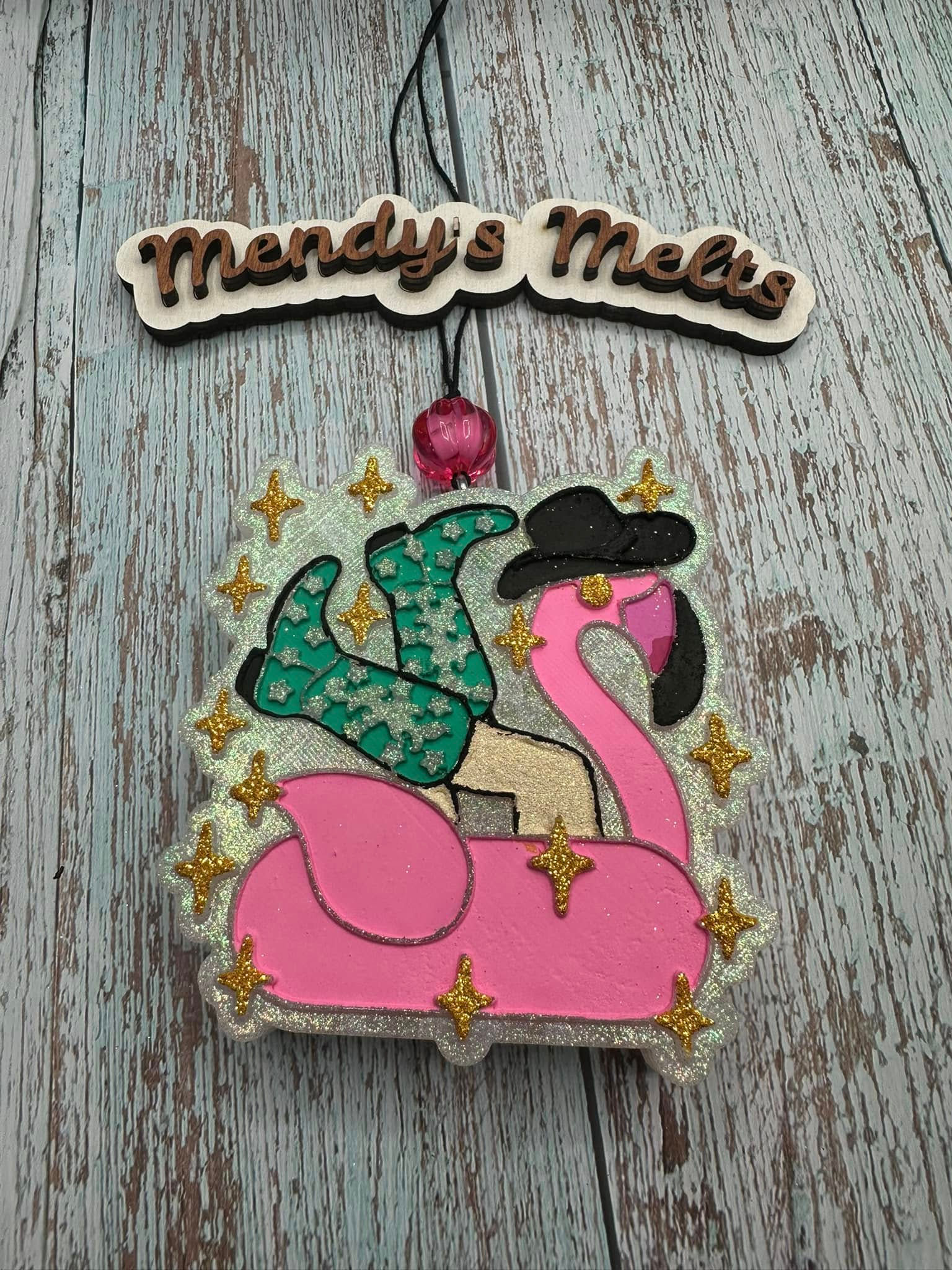 Flamingo cowgirl floaty