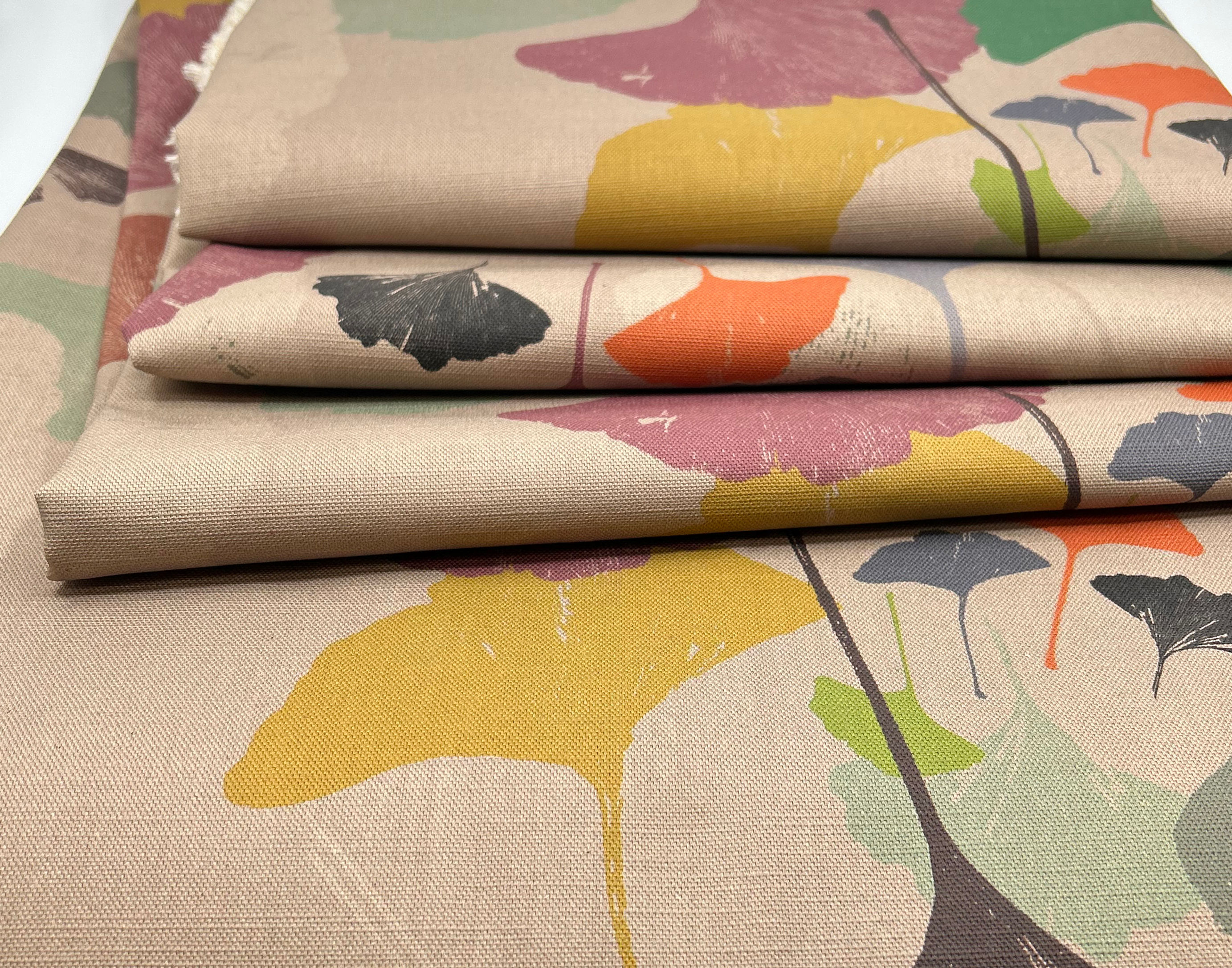 Fabric - Ginkgo stone linen blend