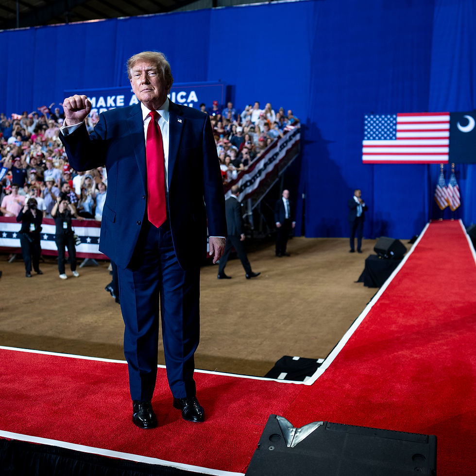President Donald Trump gestures during a campaign rally in Pendleton, S.C., on Oct. 21, 2026. Trump has been campaigning through deep red corners of the country that he won by overwhelming margins just two years ago, including South Carolina. (Doug Mills/The New York Times)
