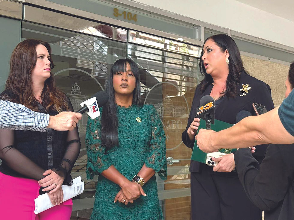 From left, Popular Democratic Party legislators Sen. Ada Álvarez Conde, Rep. Sol Higgins Cuadrado and Rep. Estrella Martínez Soto