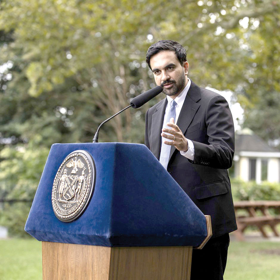 New York Mayor Zohran Mamdani speaks to reporters after he met with President Donald Trump at Gracie Mansion in Manhattan, Sept. 21, 2026. (Dave Sanders/The New York Times)