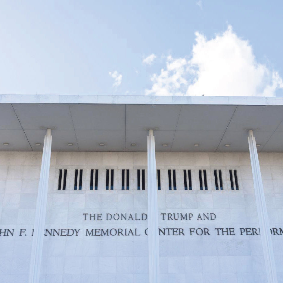 Construction workers etched President Donald Trump’s name on the Kennedy Center in Washington, on Friday, Dec. 19, 2025. A federal judge in Washington ordered on Friday, May 29, 2026, that the John F. Kennedy Center for the Performing Arts remove President Trump’s name from the building’s facade and all official branding, finding that the board’s decision to add it was unlawful. (Eric Lee/The New York Times)