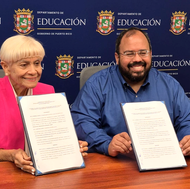 El Secretario de Educación y La Organización LosBuenos de Patillas Inc, firman acuerdo colaborativo.