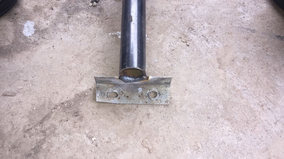 Brace and end bracket spot welded for test fitting