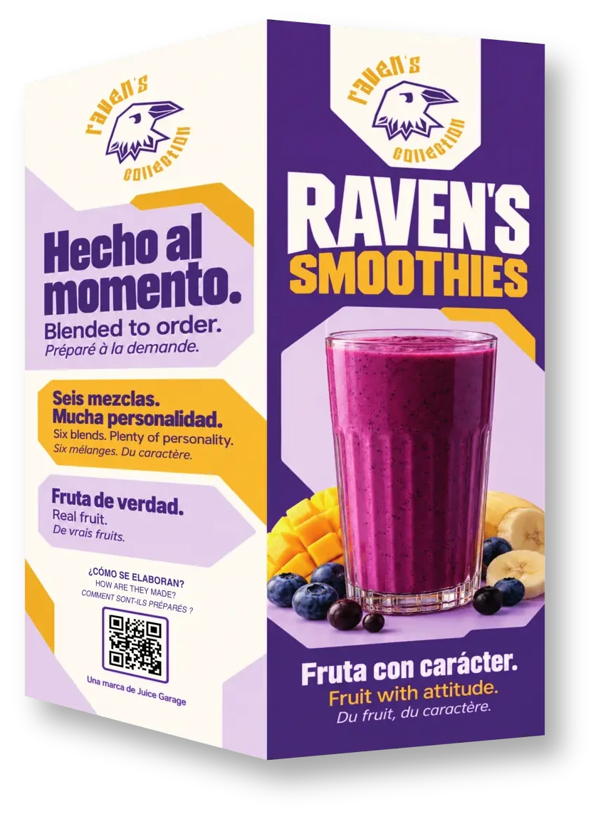 Carta de smoothies Raven's