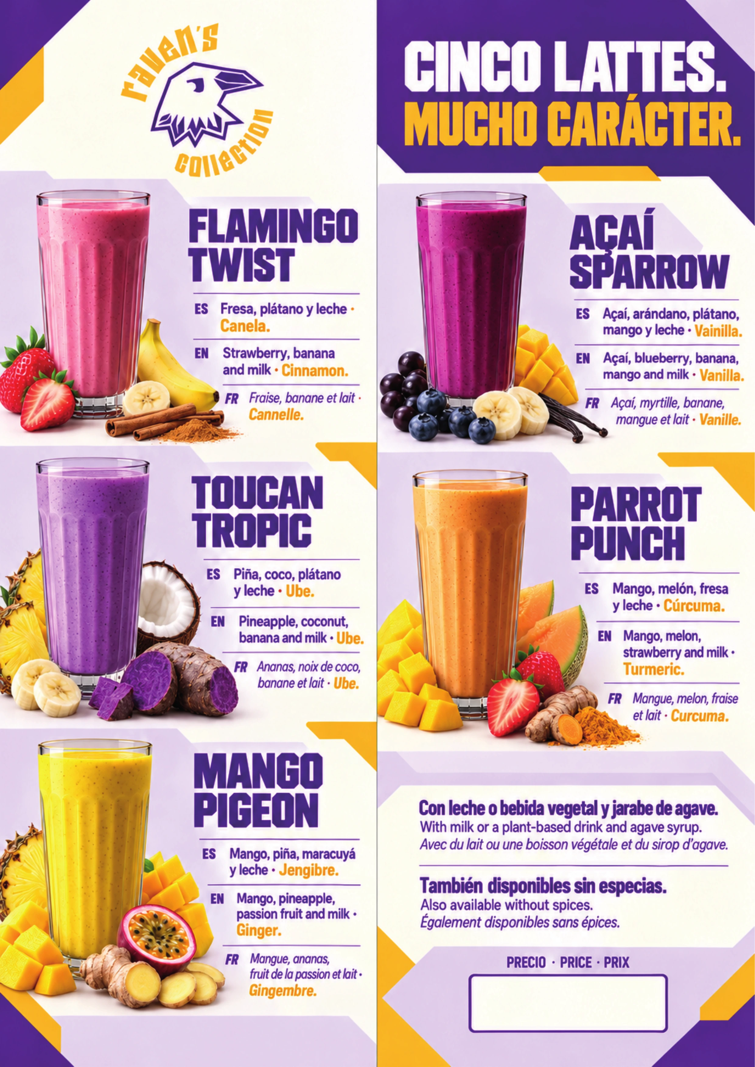 Carta interior Smoothie Latte