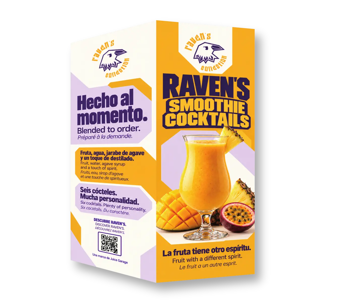 Carta Smoothie Cocktails en formato díptico