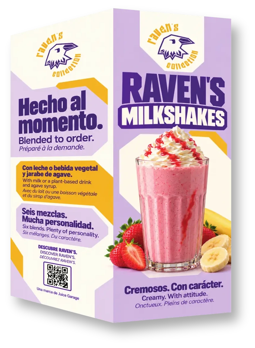 Carta de milkshakes Raven's