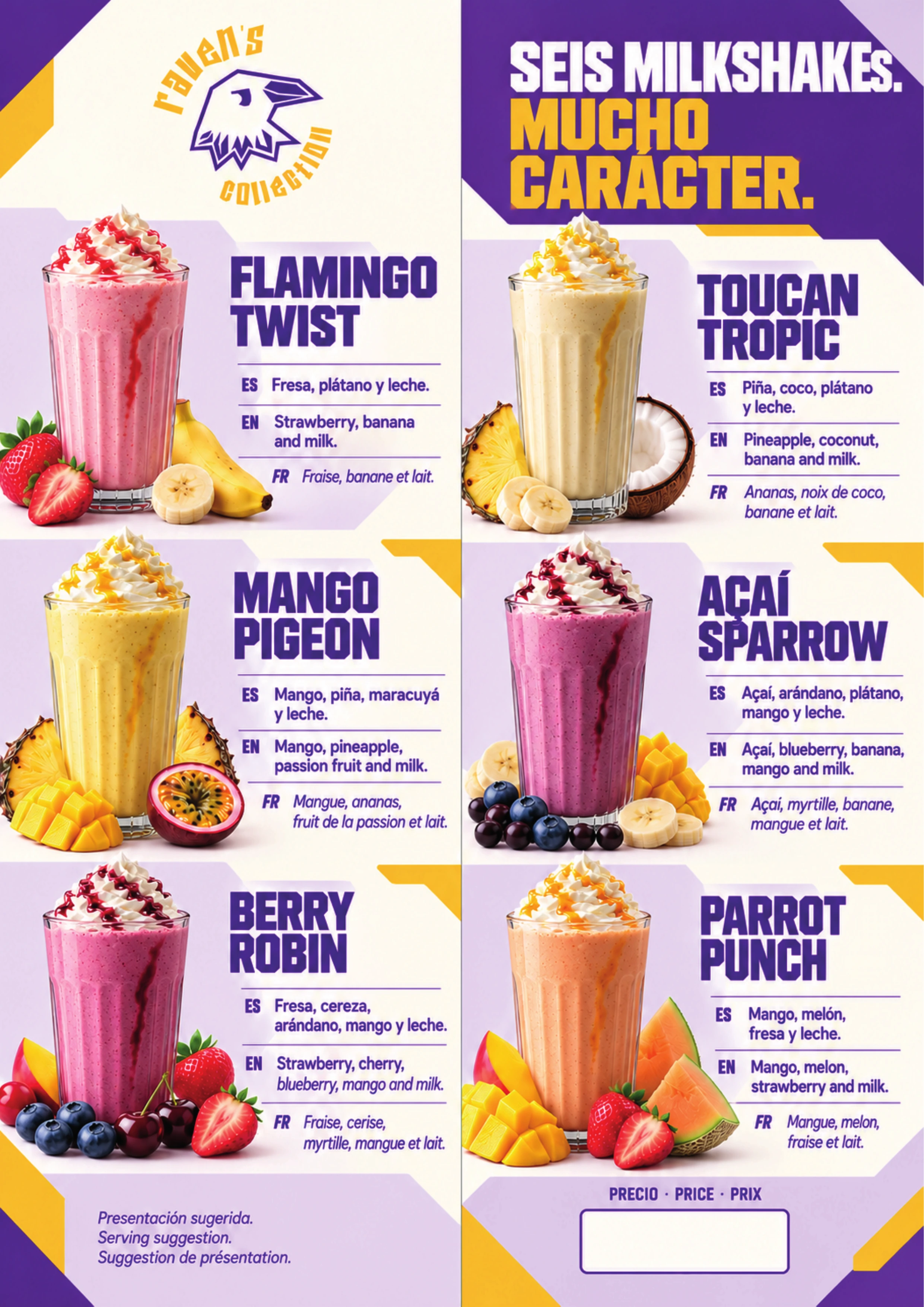 Carta interior Milkshakes