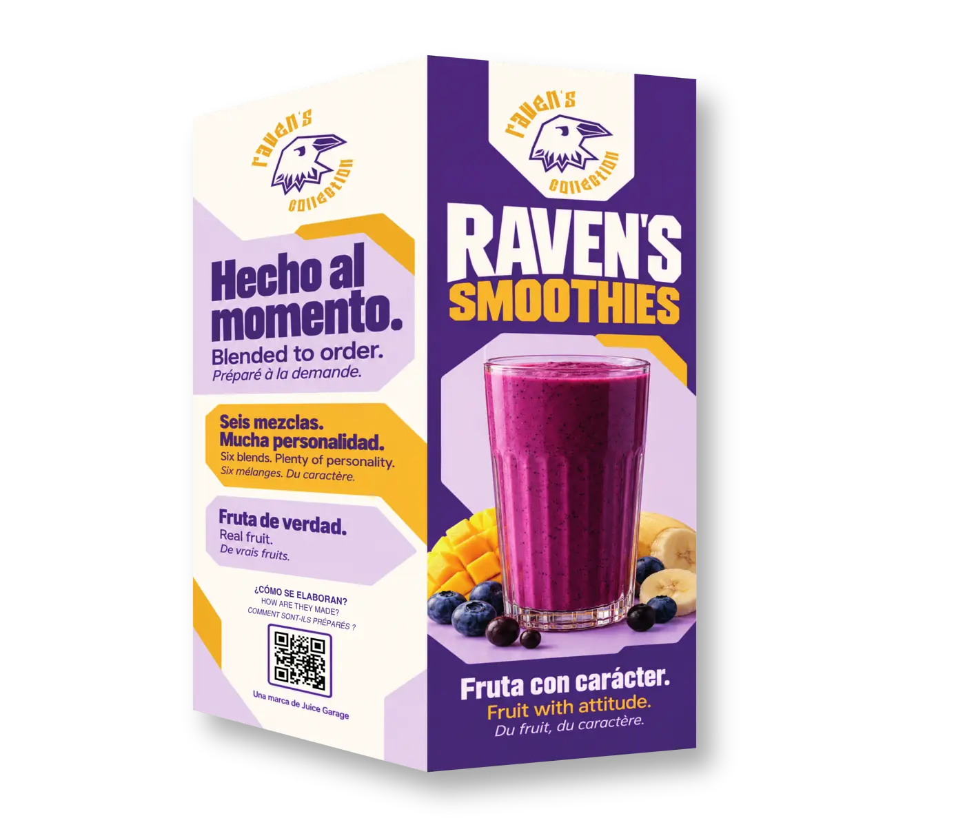 Carta Smoothies en formato díptico