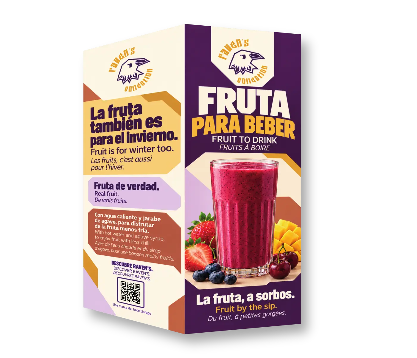 Carta Fruta para Beber en formato díptico
