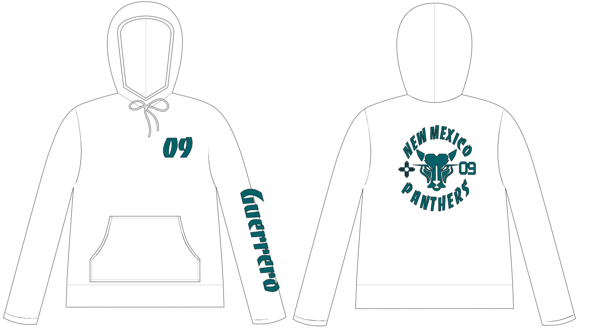 Panther Pullover Hoodie-name on sleeve