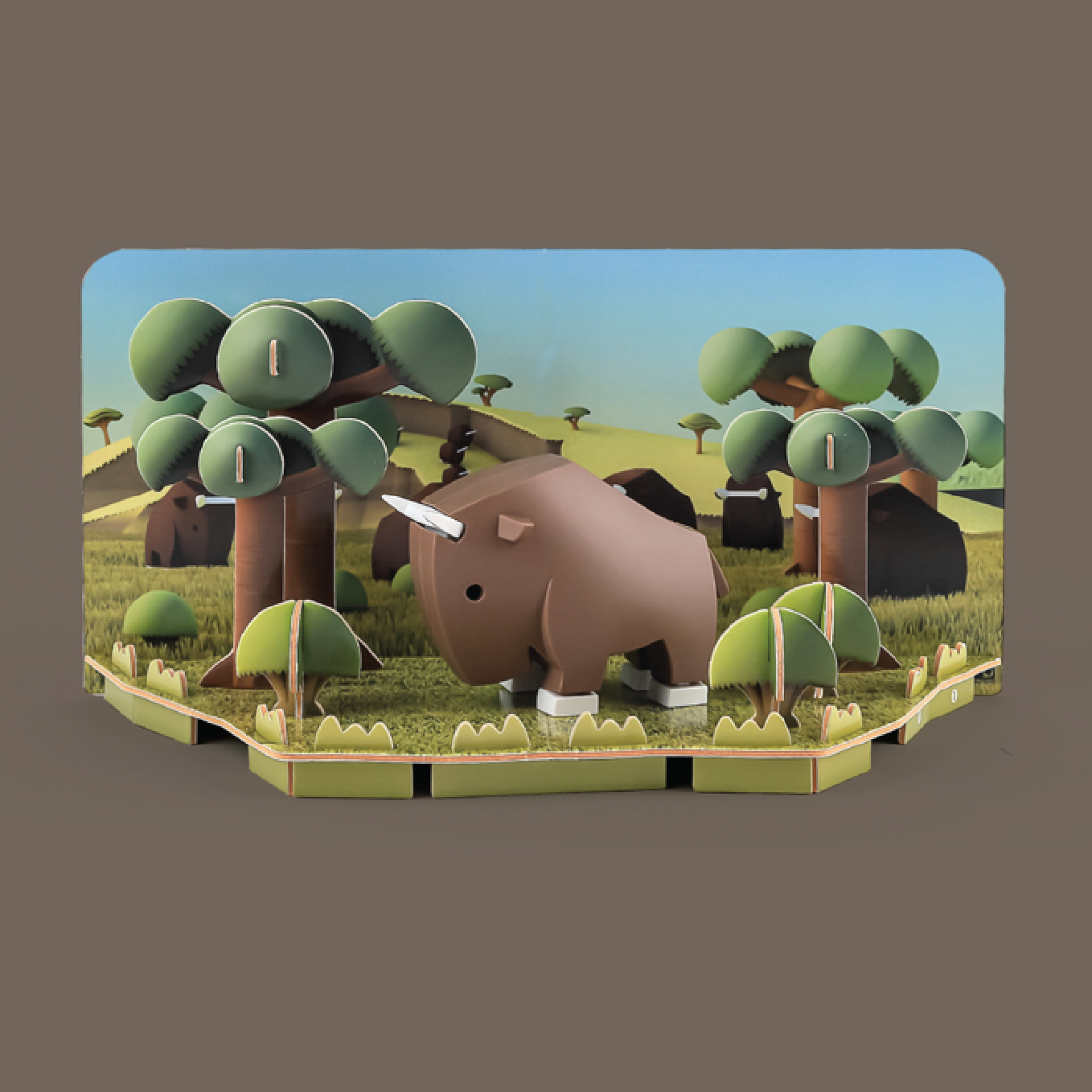 Halftoys Magnetic Animal Blocks with Diorama - Gnu