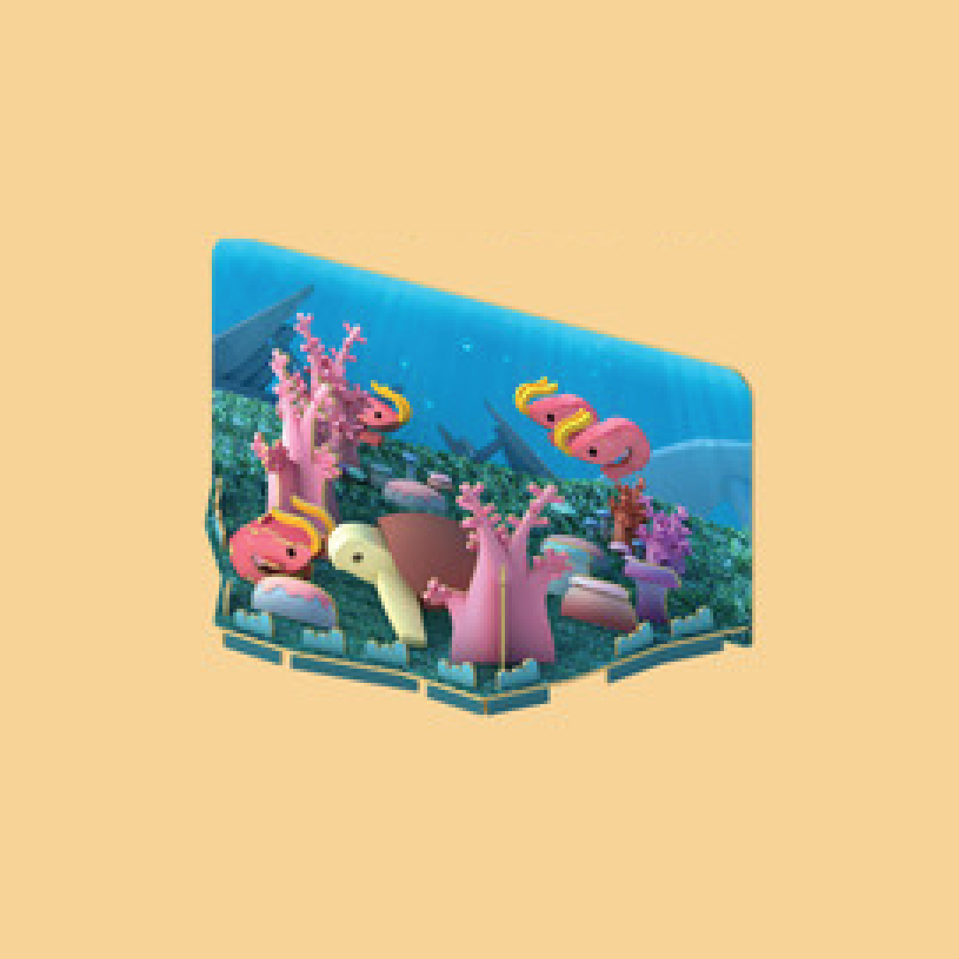 Halftoys Magnetic Animal Blocks with Diorama - Turtle