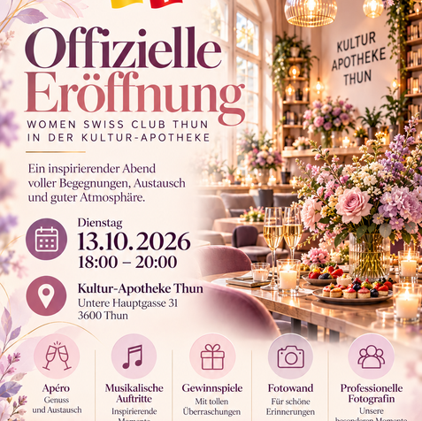 Offizielle Eröffnung Swiss Women Club Thun Ukraine Schweiz Kultur-Apotheke 13.10.2026