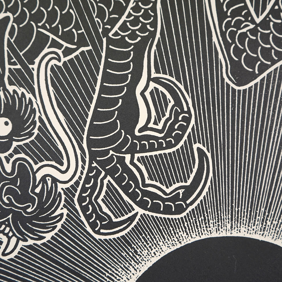 Thumbnail: 'Black Sun' Linoprint