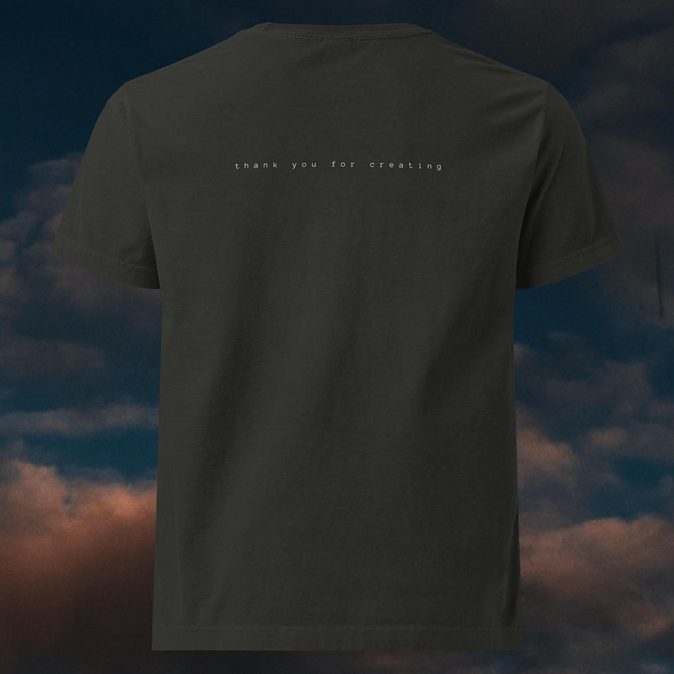 "thank you for creating" gratitude t shirt for artists and creators