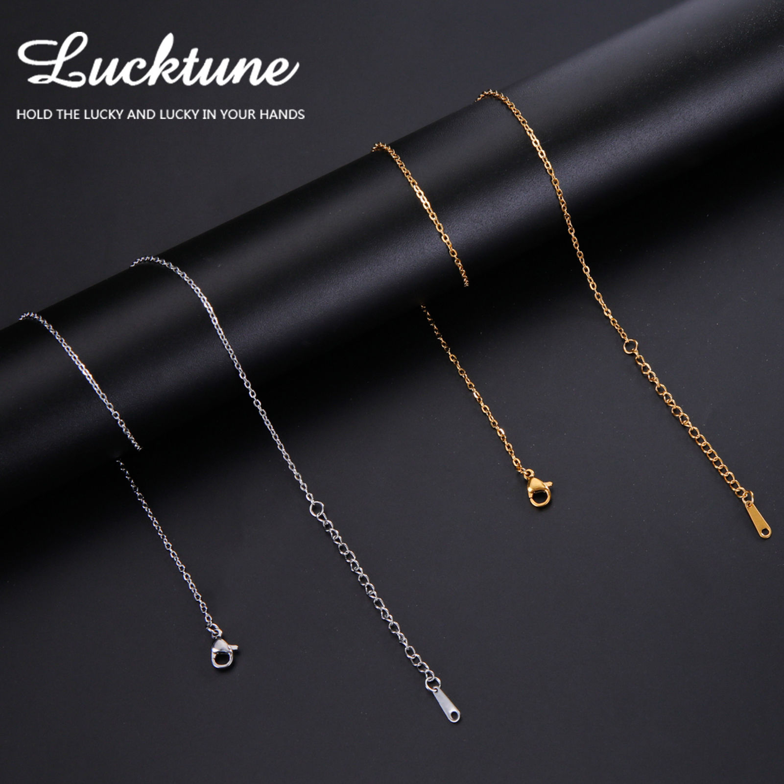 Lucktune Stainless Steel Width 1.3MM Chain O Shape Thin Chain Necklace Minimalis
